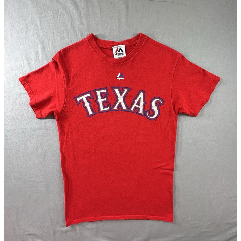 Majestic Texas Rangers Choo 17 Red Short Sleeve T-shirt Men's Small MLB‎